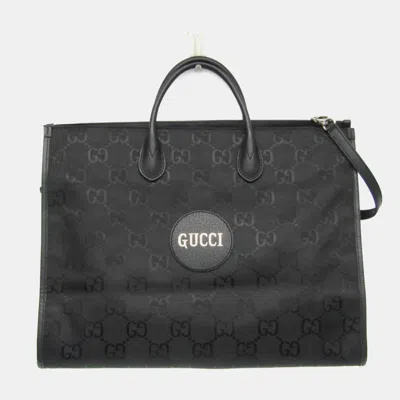 Pre-owned Gucci Off The Grid Gg Nylon Canvas Leather Handbag Black