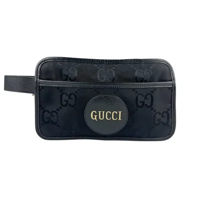 Pre-owned Gucci Black Nylon Canvas Leather Clutch Bag ()