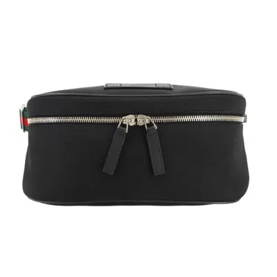 Pre-owned Gucci Black Nylon Canvas Leather Fanny Pack Sling Bag ()