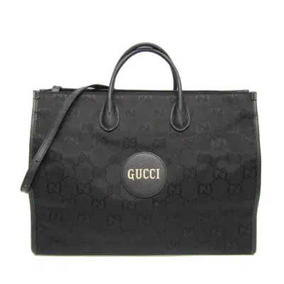 Pre-owned Gucci Black Nylon Canvas Leather Handbag Shoulder Bag ()
