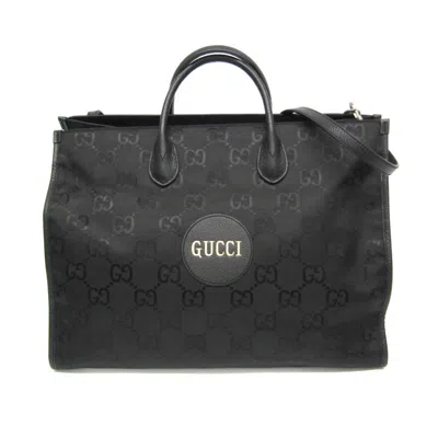 Pre-owned Gucci Black Nylon Canvas Leather Handbag Shoulder Bag ()