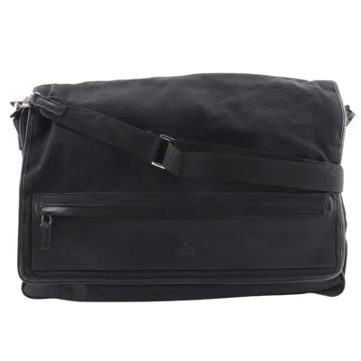 Pre-owned Gucci Black Nylon Canvas Shoulder Bag Sling Bag ()