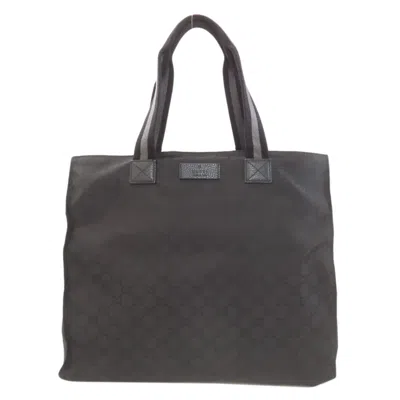 Pre-owned Gucci Black Nylon Canvas Tote Bag ()