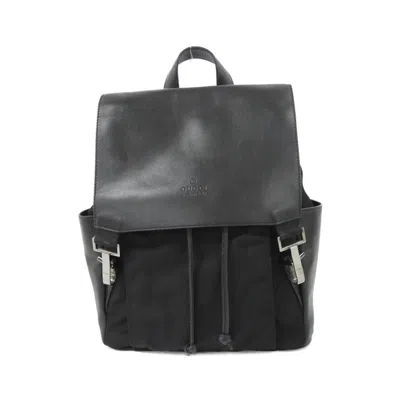 Pre-owned Gucci Black Nylon Leather Backpack ()