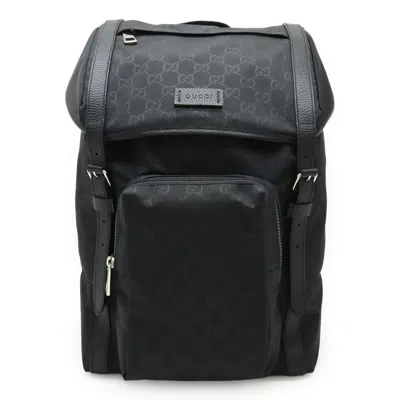 Pre-owned Gucci Black Nylon Leather Backpack ()
