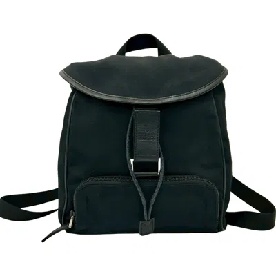 Pre-owned Gucci Black Nylon Leather Backpack ()