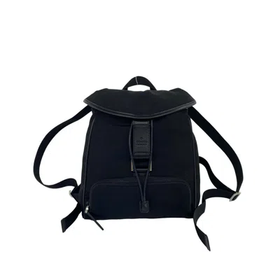 Pre-owned Gucci Black Nylon Leather Backpack ()