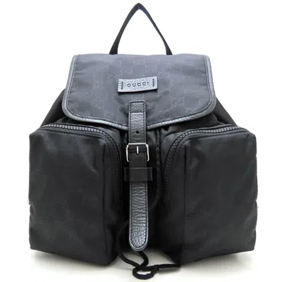 Pre-owned Gucci Black Nylon Leather Backpack ()