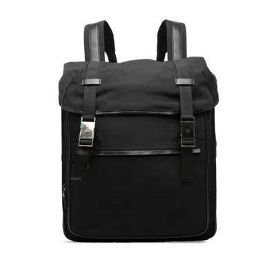 Pre-owned Gucci Black Nylon Leather Backpack ()