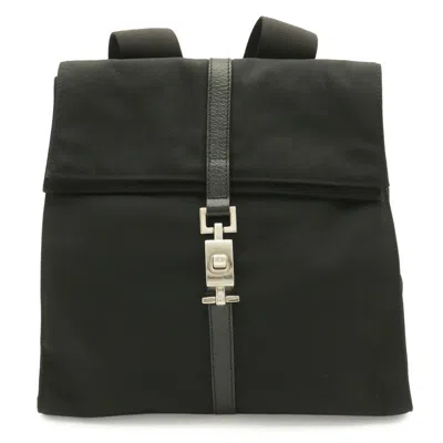 Pre-owned Gucci Black Nylon Leather Backpack ()