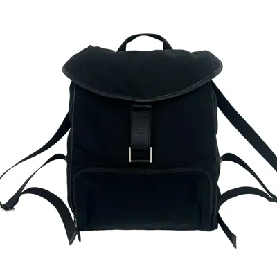 Pre-owned Gucci Black Nylon Leather Backpack ()