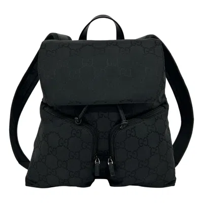 Pre-owned Gucci Black Nylon Leather Backpack ()