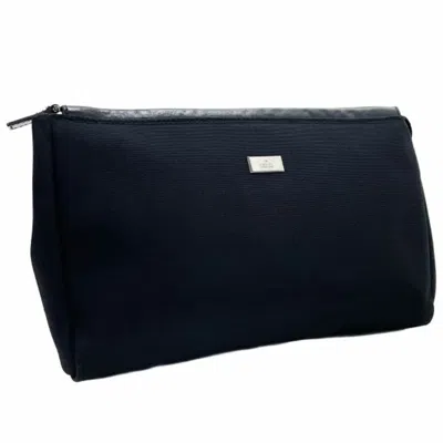 Pre-owned Gucci Black Nylon Leather Clutch Bag ()