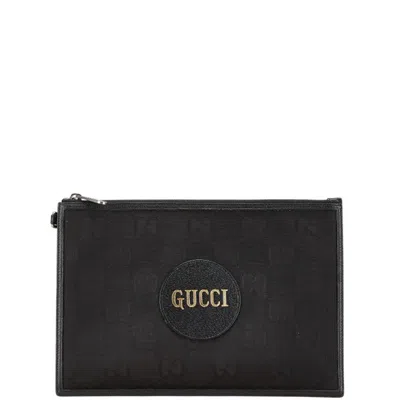 Pre-owned Gucci Black Nylon Leather Clutch Bag ()