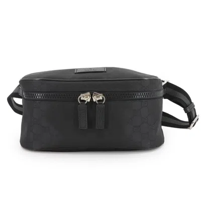 Pre-owned Gucci Black Nylon Leather Fanny Pack Sling Bag ()
