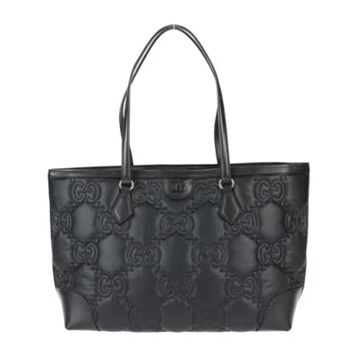 Pre-owned Gucci Black Nylon Leather Handbag Shoulder Bag Tote Bag ()