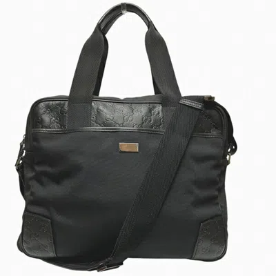 Pre-owned Gucci Black Nylon Leather Shoulder Bag ()