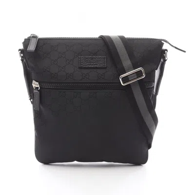 Pre-owned Gucci Black Nylon Leather Shoulder Bag ()