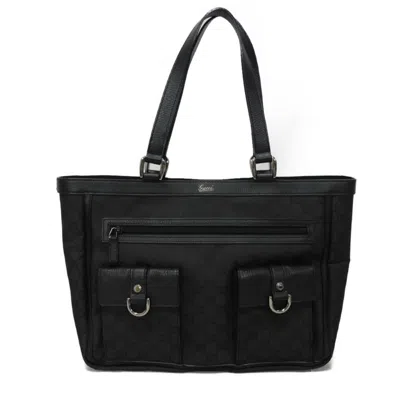 Pre-owned Gucci Black Nylon Leather Shoulder Bag Tote Bag ()