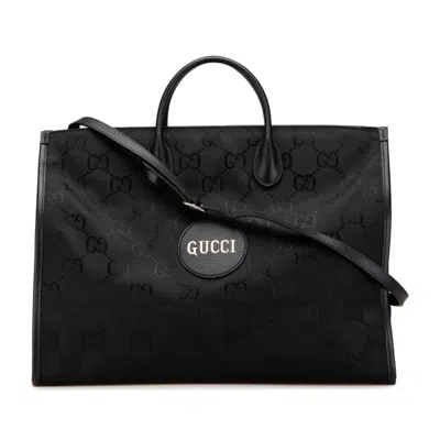 Pre-owned Gucci Black Nylon Leather Shoulder Bag Tote Bag ()