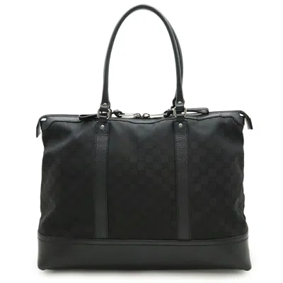 Pre-owned Gucci Black Nylon Leather Shoulder Bag Tote Bag ()