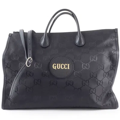 Pre-owned Gucci Black Nylon Leather Tote Bag ()