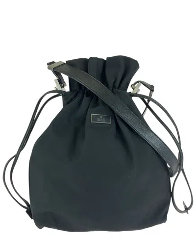 Gucci Black Nylon Shoulder Bag Pochette In Blue