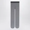 Gucci Black Nylon Tights With Gg Print Women In Gray