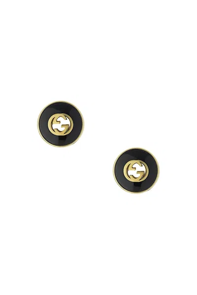 GUCCI BLACK ONYX STUD EARRINGS