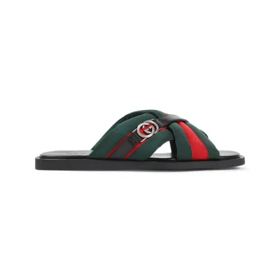 Gucci Black Open Toe Slides