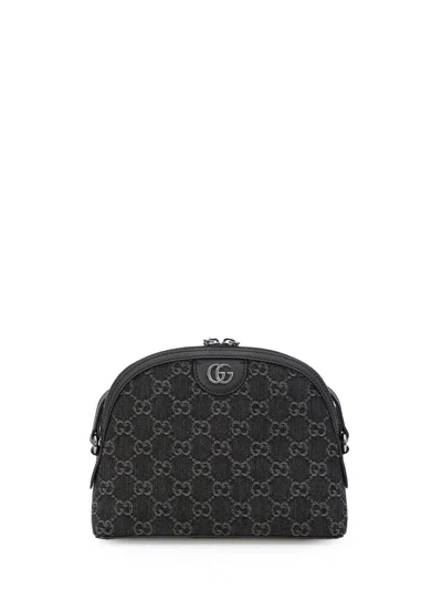 Gucci Black Ophidia Gg Shoulder Handbag For Women In Gold
