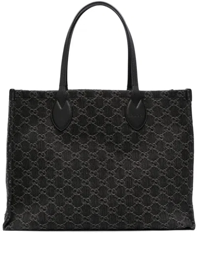 Gucci Black Ophidia Large Gg Supreme Tote Bag