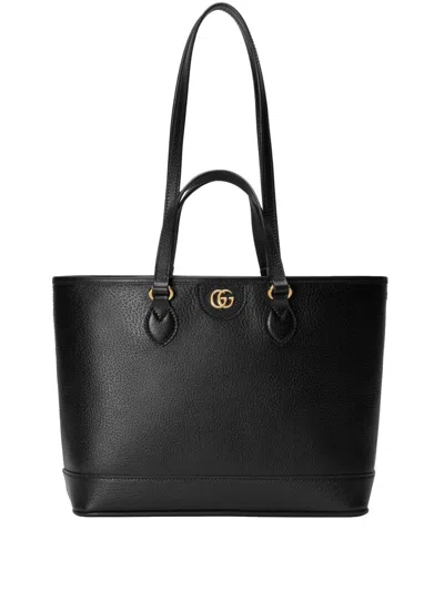 Gucci Ophidia Logo Plaque Mini Tote Bag In Black