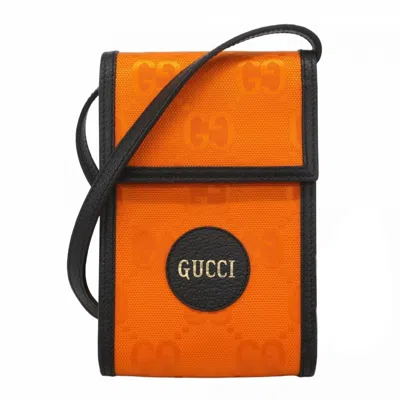 Pre-owned Gucci Black Orange Canvas Shoulder Bag () In Multi
