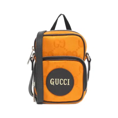 Pre-owned Gucci Black Orange Nylon Leather Shoulder Bag ()