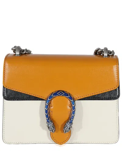 Gucci Black, Orange, White Leather Enamel Mini Dionysus (authentic Pre-loved)