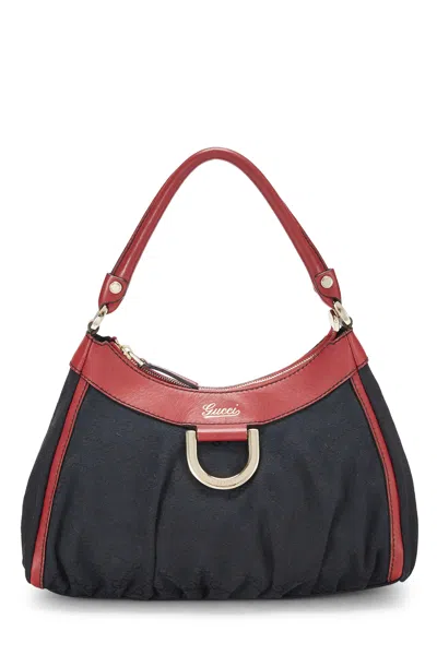 Pre-owned Gucci Black Original Gg Canvas Abbey Shoulder Bag Small