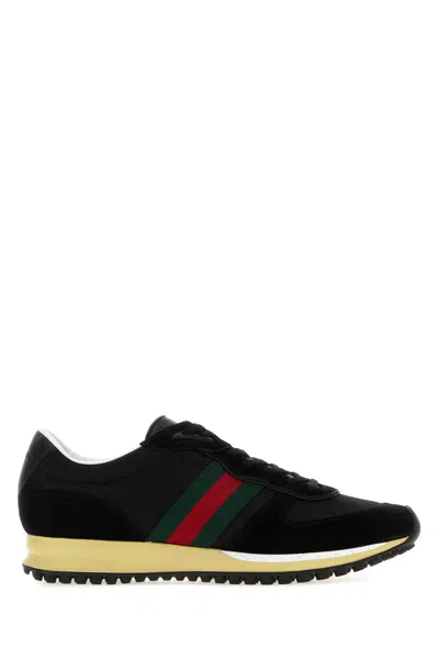 Gucci Sneaker Re-motion In Black Gg Fabric Men