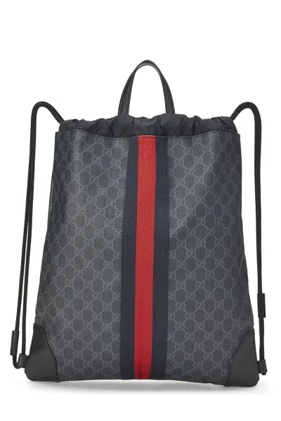Pre-owned Gucci Black Original Gg Supreme Canvas Neo Vintage Backpack