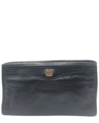 Pre-owned Gucci Black Others Interlocking Clutch (authentic Pre-loved)