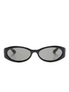 Gucci Oval-frame Sunglasses In Black