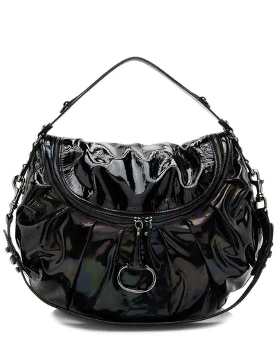 GUCCI GUCCI BLACK PATENT LEATHER ICON BIT HOBO (AUTHENTIC PRE-LOVED)