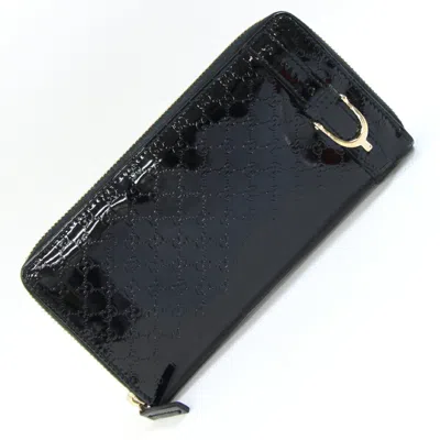 Pre-owned Gucci Black Patent Leather Long Wallet (bi-fold) ()
