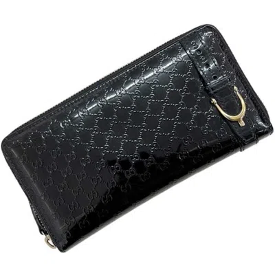 Pre-owned Gucci Black Patent Leather Long Wallet (bi-fold) ()