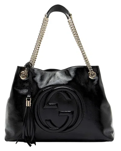Gucci Black Patent Leather Soho Medium Shoulder Bag (authentic Pre-loved)