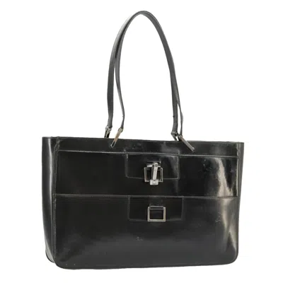 Pre-owned Gucci Black Patent Leather Tote Bag ()