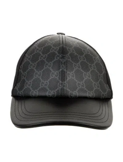 Pre-owned Gucci Black Pattern Print  Baseball Hat. Designer Size Small W/tags