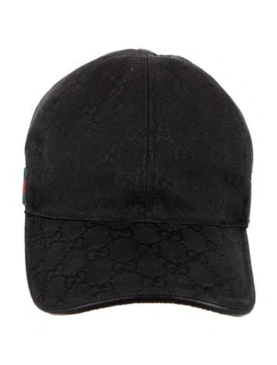 Pre-owned Gucci Black Patterned Cap