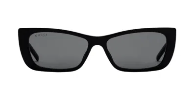 Gucci Black Plastic Sunglasses In Green