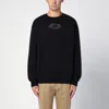 GUCCI GUCCI BLACK PLUSH COTTON SWEATSHIRT WITH LOGO